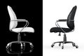 Black and White Leather Boss Office Chairs. 3d Rendering Royalty Free Stock Photo