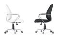 Black and White Leather Boss Office Chairs. 3d Rendering Royalty Free Stock Photo