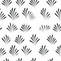 Minimalist Black And White Flower Pattern With Art Deco-inspired Design