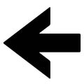 Black and white left back arrow web icon