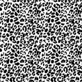 Black on white leopard print seamless repeat pattern background Royalty Free Stock Photo