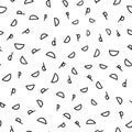 Black and white letter D seamless pattern, handwritten letters.