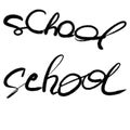 black and white lettering for the school yearbook, hand-drawn