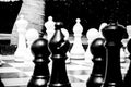 Black and White Life sized chess board Game Royalty Free Stock Photo