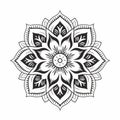 Minimalist Black And White Mandala Floral Design With Cultural Symbolism Royalty Free Stock Photo