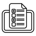 Black and white line art of a clipboard with a checklist, symbolizing organization and tasks