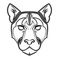 Line art of cougar head Good use for symbol mascot icon avatar tattoo T Shirt design logo or any design you want Royalty Free Stock Photo