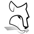 Black and white line art of cougar head. Jaguar for company logo identity or tattoo.