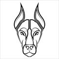 Line art of Doberman Pinscher dog head Good use for symbol, mascot icon avatar tattoo T Shirt design logo or any