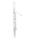 Black and white line art drawing of Bassoon illustration