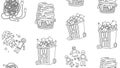 Everyday Chores, Recycling, and Clutter Line Art Pattern Royalty Free Stock Photo