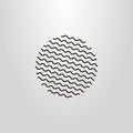 Line art pictogram of a round stamp figure consisting of waves