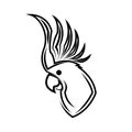 Black and white line art of the side of the cockatoo head Good use for symbol mascot icon avatar tattoo T Shirt design logo or any