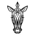 Line art of zebra head. Good use for symbol, mascot, icon, avatar, tattoo,T-Shirt design, logo or any design