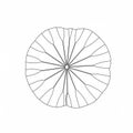 Line drawing of a circular intricate geometric pattern resembling a Royalty Free Stock Photo
