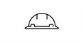 Black and white line drawing of a hard hat. The design features a simple outline with Royalty Free Stock Photo