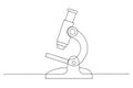 Black and white line drawing of a microscope science Royalty Free Stock Photo