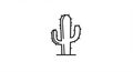Black and white line drawing of a stylized cactus with three arms, each depicted with Royalty Free Stock Photo