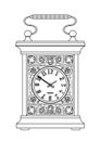 Carriage Clock Black Outline