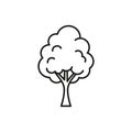Black and white line drawing of a tree, featuring a simplistic, stylized design Royalty Free Stock Photo