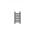 Black and white line drawing of a vertical ladder. Simple geometric design with evenly spaced rungs Royalty Free Stock Photo