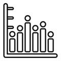Line graph showing decreasing population statistics icon Royalty Free Stock Photo