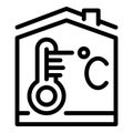 Home temperature icon with celsius sign