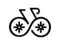 Black and white linear bycicle icon Laconic simple bike logo