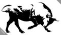 Black and white linear paint draw bull vector illustration Royalty Free Stock Photo