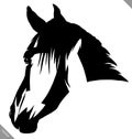 Black and white linear paint draw horse vector illustration Royalty Free Stock Photo