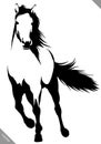 Black and white linear paint draw horse vector illustration Royalty Free Stock Photo