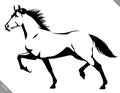 Black and white linear paint draw horse vector illustration Royalty Free Stock Photo