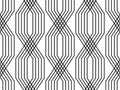 Black and white lines geometric art deco style simple seamless pattern, vector Royalty Free Stock Photo