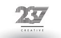237 Black and White Lines Number Logo Design. Royalty Free Stock Photo