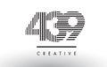 439 Black and White Lines Number Logo Design. Royalty Free Stock Photo