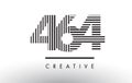464 Black and White Lines Number Logo Design. Royalty Free Stock Photo