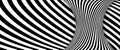 Black and white lines optical illusion. Abstract striped spiral vector background