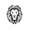 Black And White Lion Head Vector Logo Design Royalty Free Stock Photo