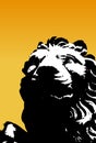 Black and white lion. Vector