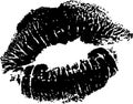 Black and white lips pomade imprint. Kiss day. Kiss icon and symbols Royalty Free Stock Photo