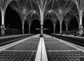 Black and white. Lisbon station of Oriente
