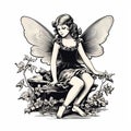 Enchanting Fairy: A Delightful Cartoon Illustration With Classic Tattoo Motifs