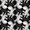 Black and White Lizards Tessellation Pattern