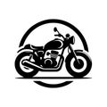 Black and white logo of a classic motorcycle Royalty Free Stock Photo