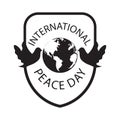 Black and white logo design of international peace day in September