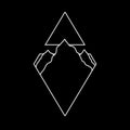 Black and white logo in the form of mountain peaks