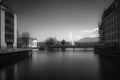 Long exposure view from Bel Air bridge in Geneva, Switzerland.