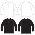 Black White Long Sleeve Polo Shirt Design Template