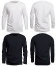 Black and White Long Sleeve Shirt Mock up Royalty Free Stock Photo