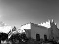 A black and white look at Saint Santiago in the shadows and light of Merida, Mexico - MEXICO Royalty Free Stock Photo